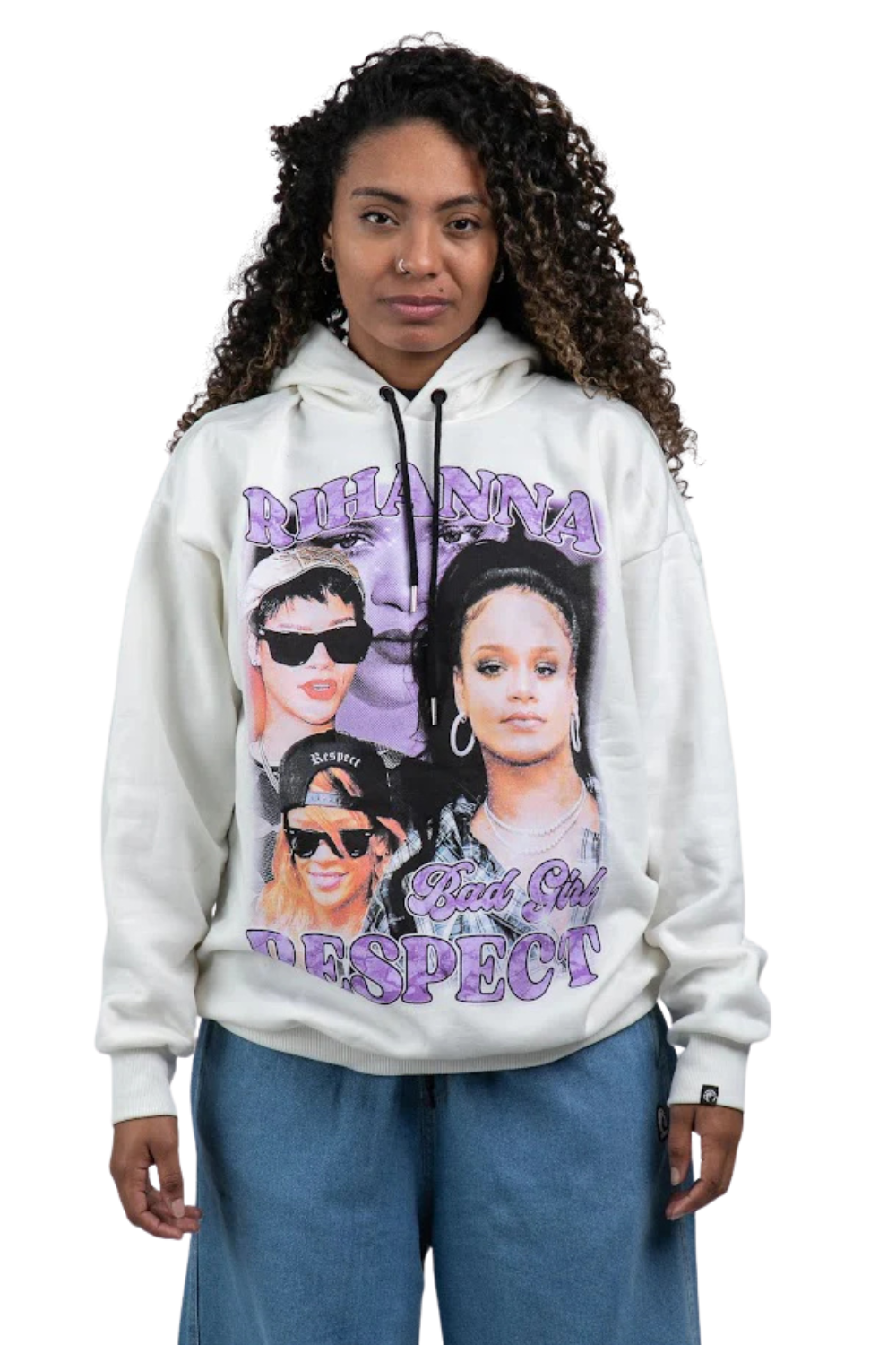 MOLETOM C/ CAPUZ RESPECT VINTAGE RIHANNA BLU-RIH-OFF