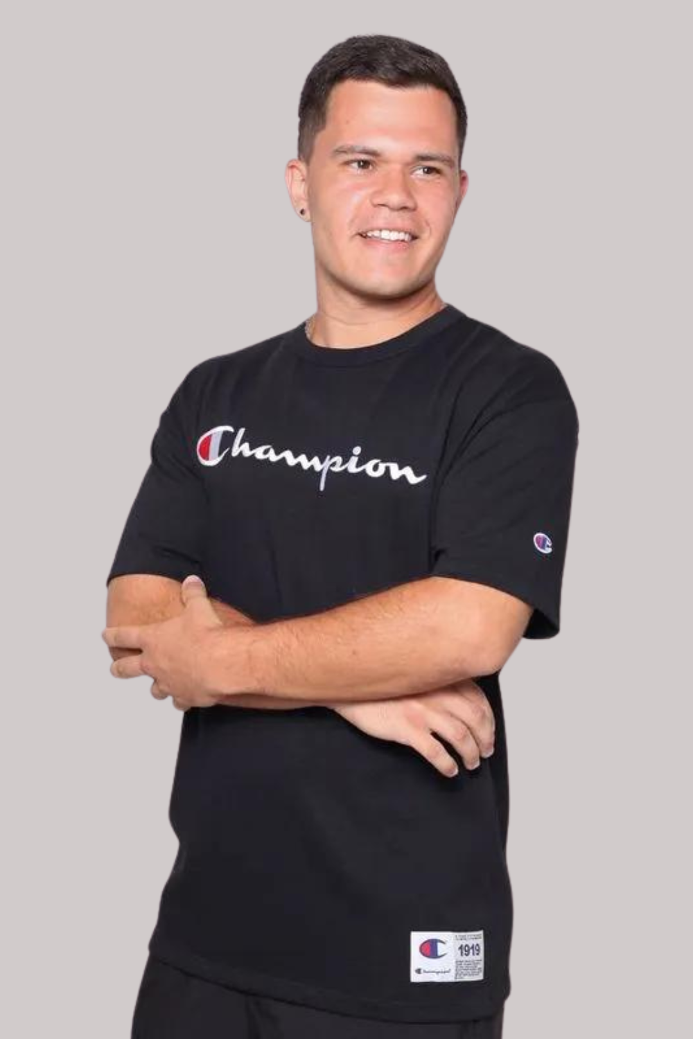 CAMISETA CHAMPION SCRIPT LOGO BORDADO EVA TECIDO MEIA MALHA GROSSO