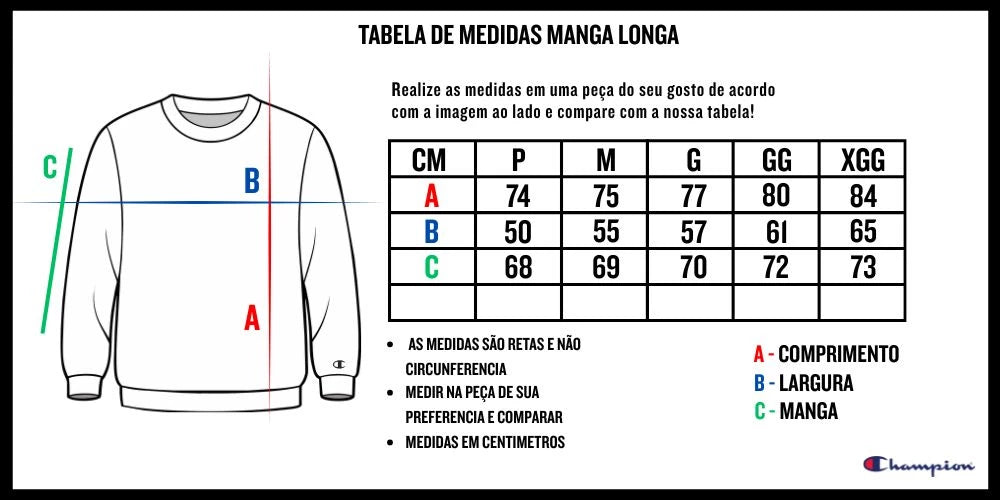 CAMISETA MANGA LONGA CHAMPION CLOG BORDADO T3244BY06145.BG