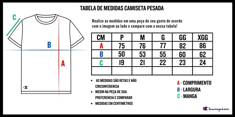 CAMISETA CHAMPION PES MC LOGO EMBROIDERY SCRIPT Y08069B-RX
