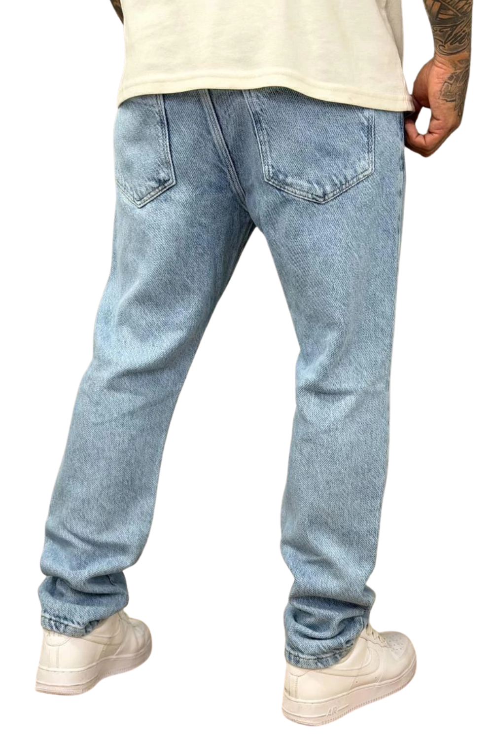 CALÇA LLEVA JEANS RETA TEXTURIZADA LL9107