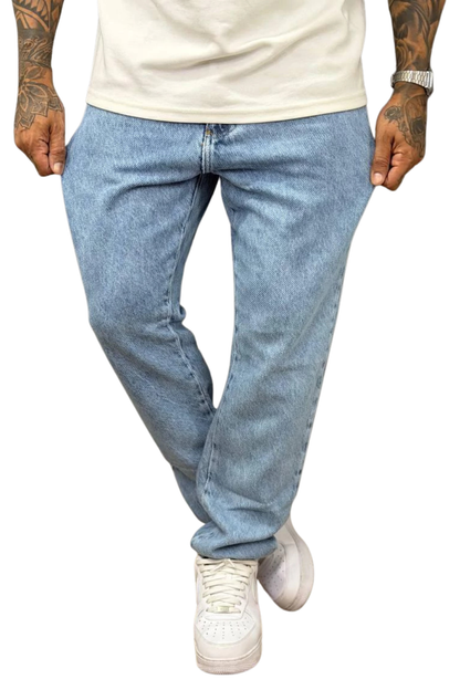 CALÇA LLEVA JEANS RETA TEXTURIZADA LL9107