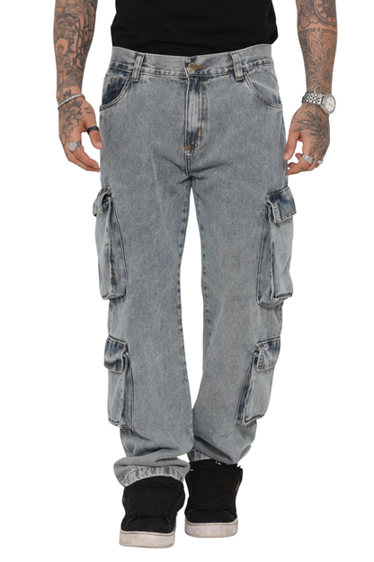 CALÇA CARGO CALMÔ X DENIM CO BOLSO EXPANDIDO VINTAGE CALMOCJ021