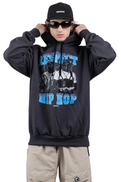 MOLETOM C/ CAPUZ RESPECT VINTAGE 2PAC AND BIG BLU-2PACBIG-CZ