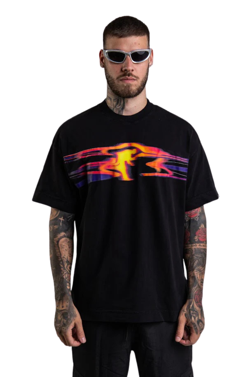CAMISETA RESPECT OVERSIZED MANCHA AMARELA TS-OVERMNCAM-PT
