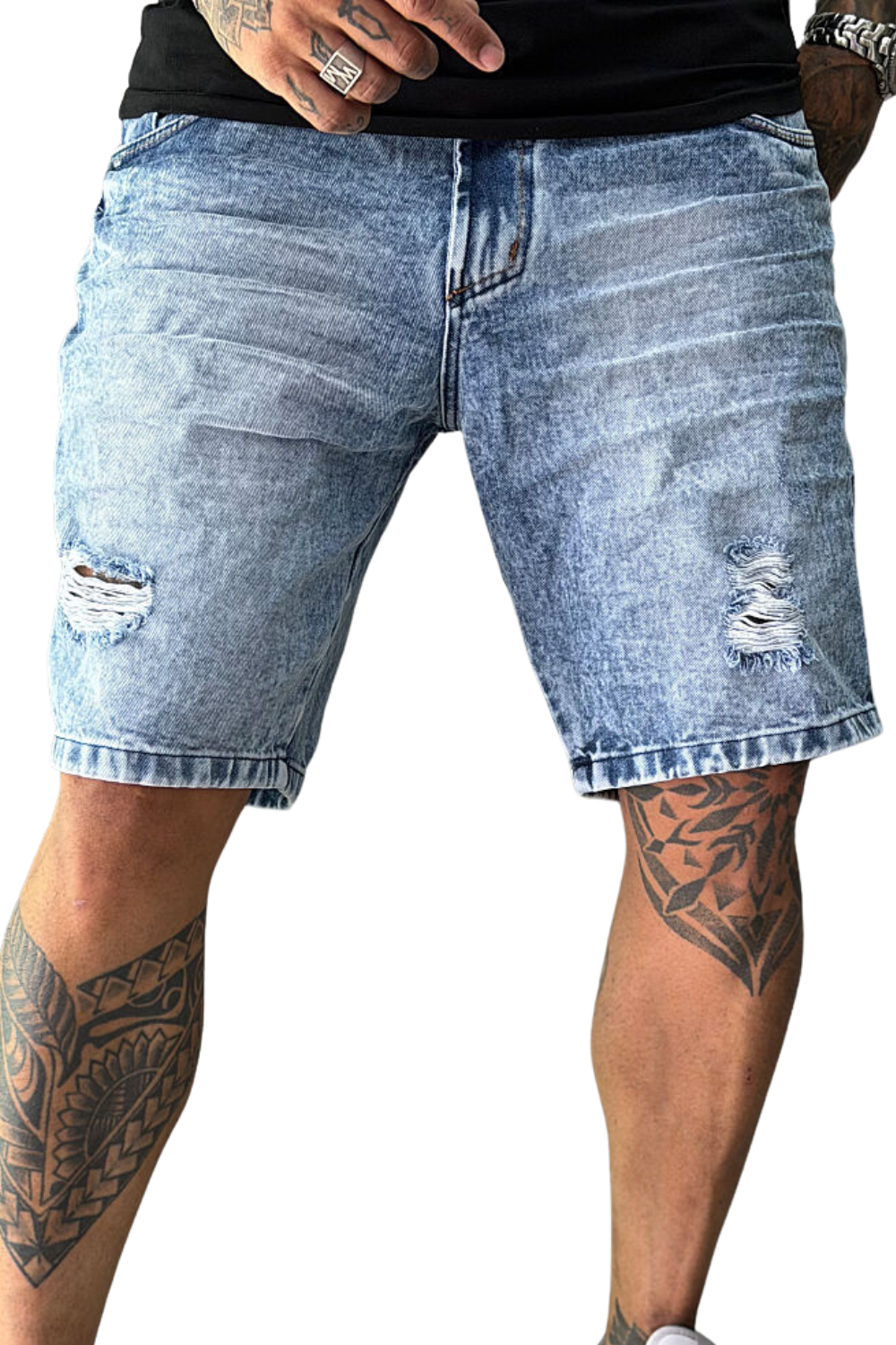 BERMUDA JAY JONES COM BARRA AZUL JAY8417