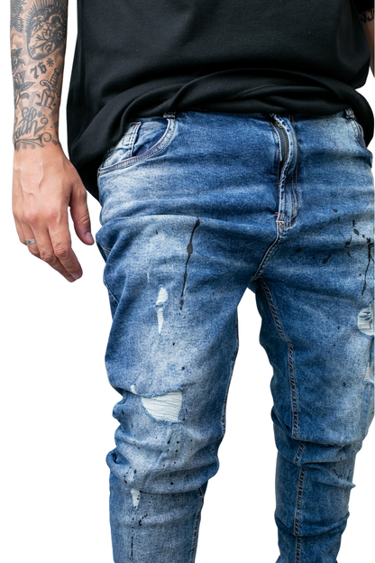 CALÇA LLEVA JEANS SUPER SKINNY C/ RASGO RESPINGO LL9006