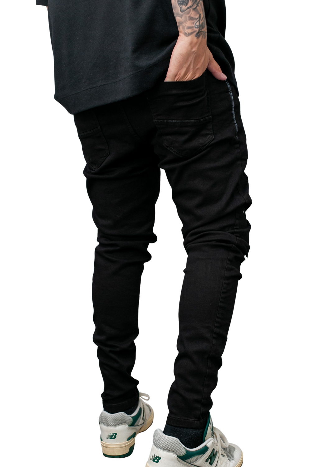 CALÇA LLEVA JEANS SUPER SKINNY RASGADA C/ TINTA LL9032