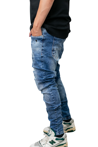 CALÇA LLEVA JEANS SUPER SKINNY C/ RASGO RESPINGO LL9006