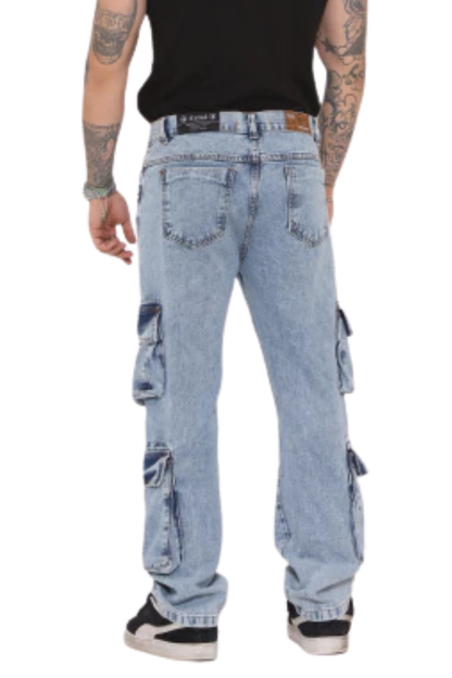 CALÇA CARGO CALMÔ X DENIM CO BOLSO EXPANDIDO VINTAGE CLARO CALMOCJ023