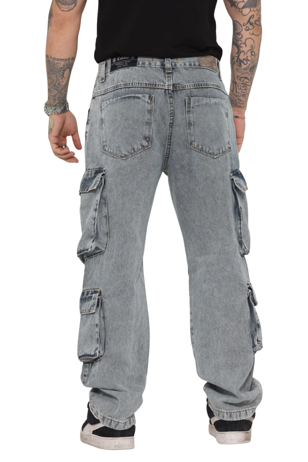 CALÇA CARGO CALMÔ X DENIM CO BOLSO EXPANDIDO VINTAGE CALMOCJ021