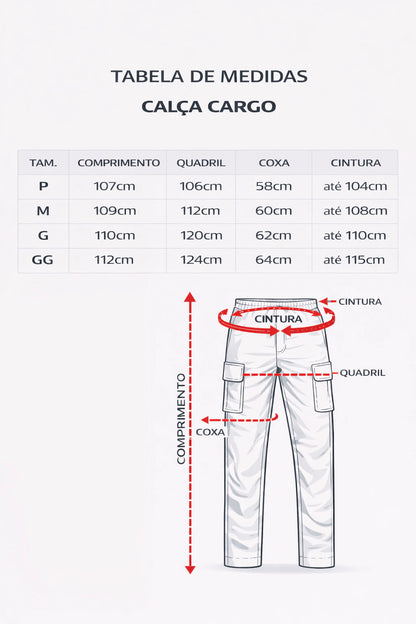 CALÇA MAFIUSU CARGO RETA PATCH MFPATCH1