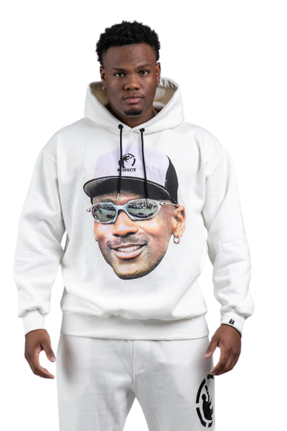 MOLETOM C/ CAPUZ RESPECT FACE MICHAEL JORDAN BLU-MJ-OFF