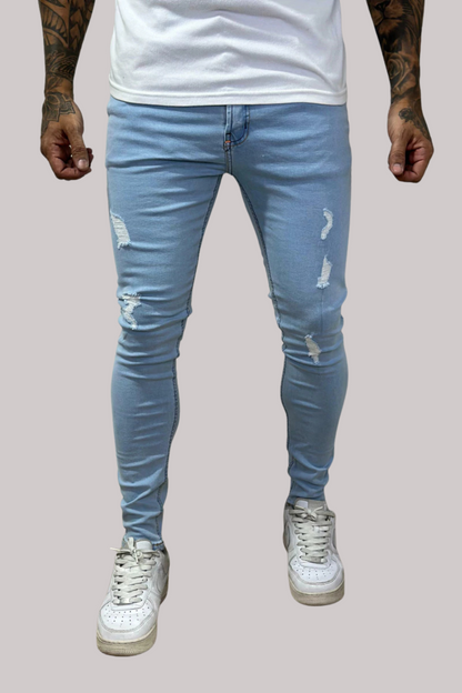 CALÇA LLEVA SUPER SKINNY DESTROYED JEANS CLARO CJLLEVA0044