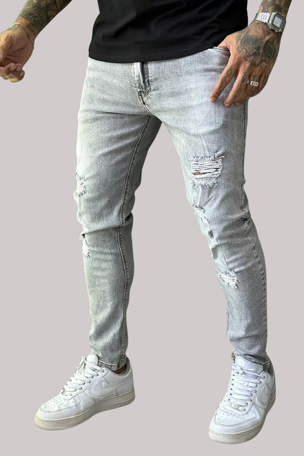 CALÇA JEANS DESTROYED CINZA JAY JONES JAY7973