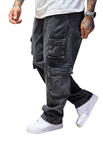 CALÇA OVERSIZED GRAFITE COM BOLSO JAY8691