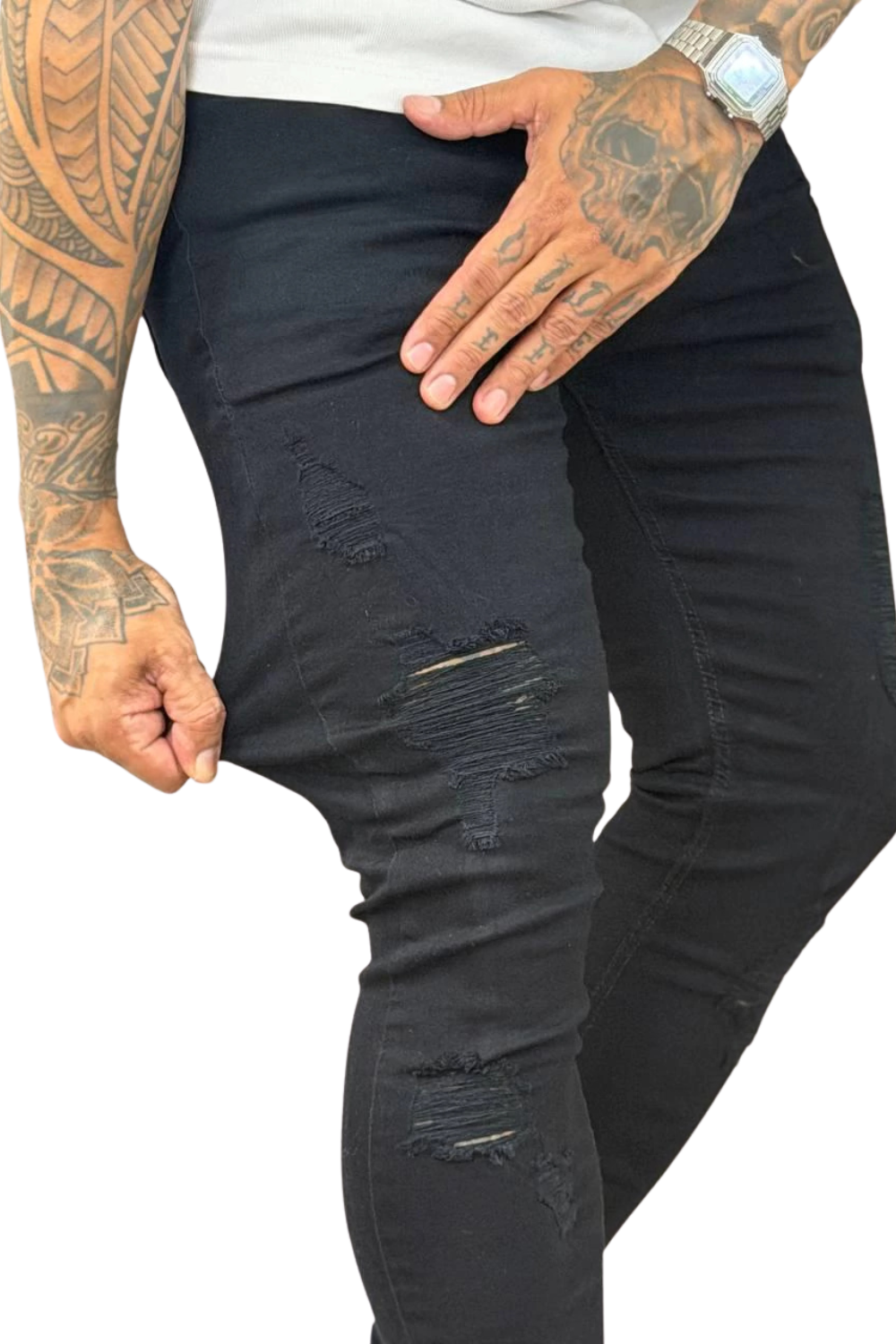 CALÇA LLEVA JEANS SKINNY RASGADA LL9110