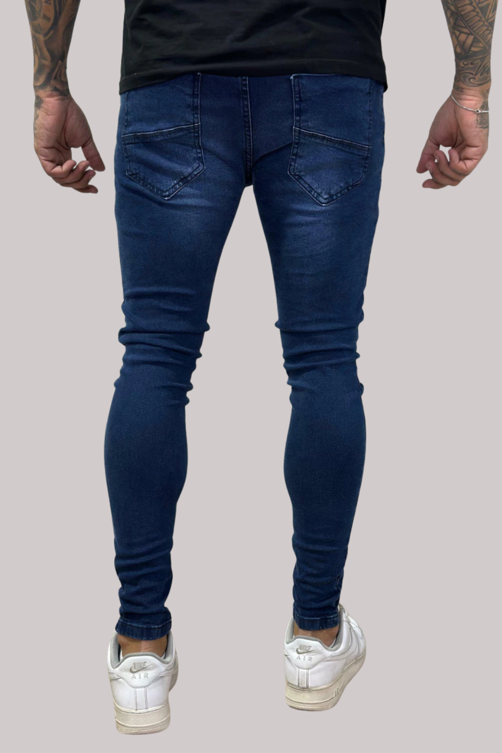 CALÇA LLEVA SUPER SKINNY DESTROYED JEANS ESCURO CJLLEVA0042