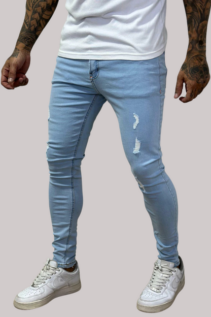 CALÇA LLEVA SUPER SKINNY DESTROYED JEANS CLARO CJLLEVA0044