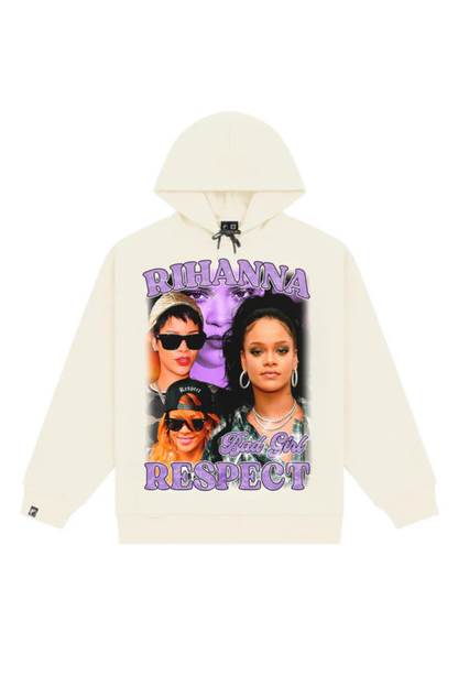 MOLETOM C/ CAPUZ RESPECT VINTAGE RIHANNA BLU-RIH-OFF