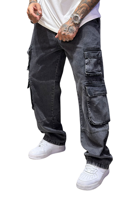 CALÇA OVERSIZED GRAFITE COM BOLSO JAY8691
