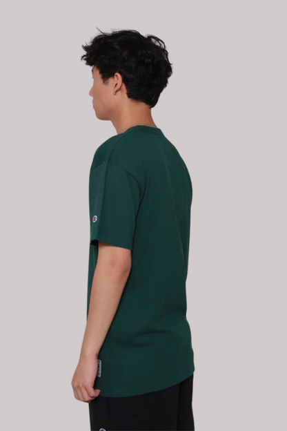 CAMISETA CHAMPION SCRIPT LOGO BORDADO EVA TECIDO MEIA MALHA GROSSO