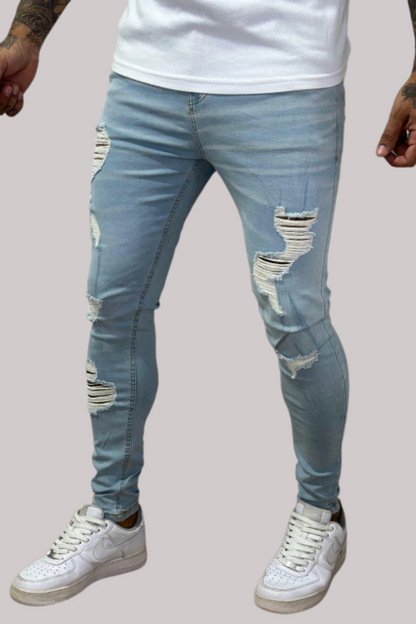 CALÇA JEANS LLEVA DESTROYED CLARO