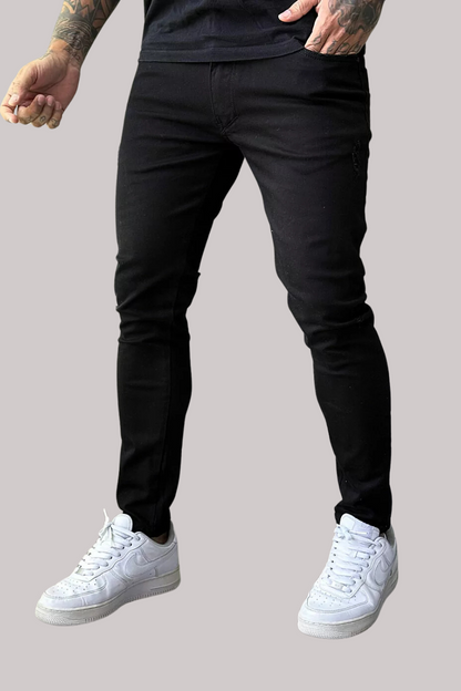 CALÇA JEANS PRETA COM PUÍDOS JAY JONES JAY8074