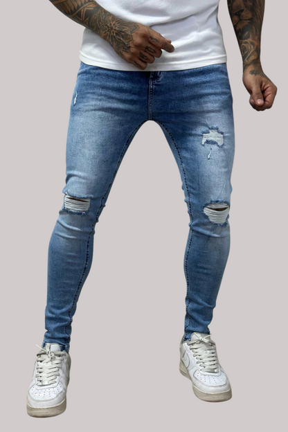 CALÇA LLEVA SUPER SKINNY DESTROYED JEANS CLARO CJLLEVA0041