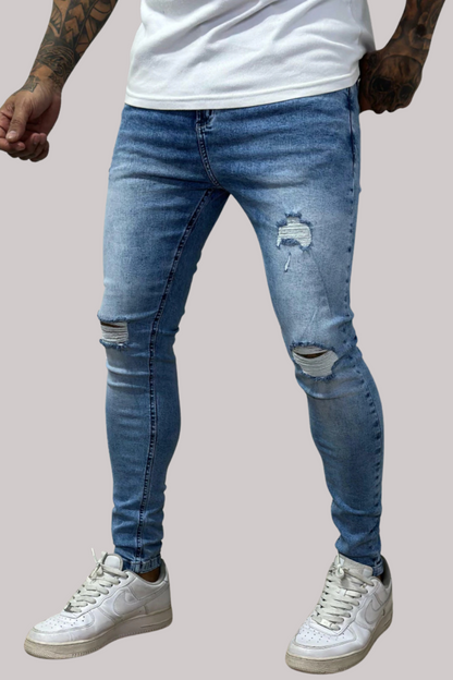 CALÇA LLEVA SUPER SKINNY DESTROYED JEANS CLARO CJLLEVA0041