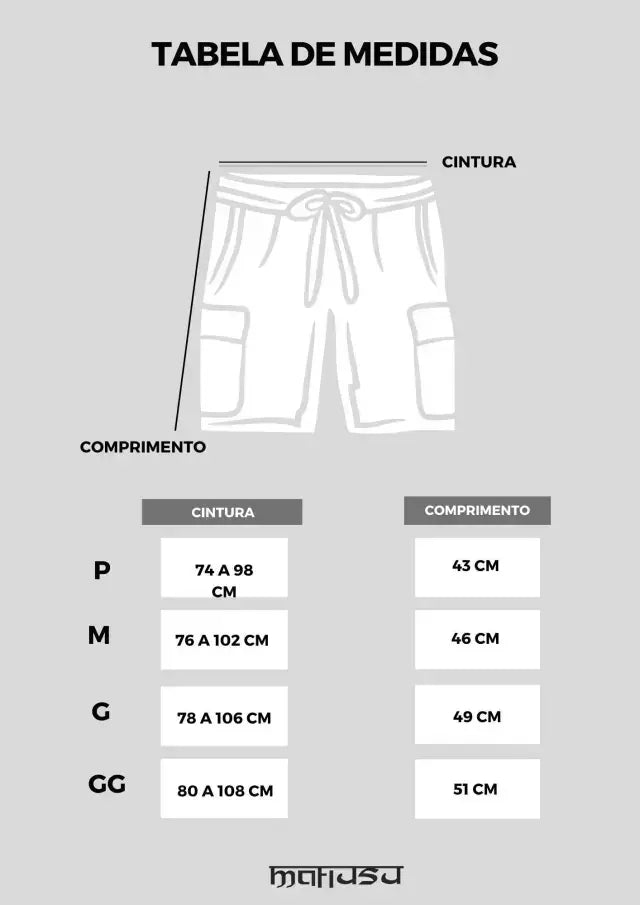 SHORTS MAFIUSU CARGO RIP STOP LOGO EMBORRACHADO