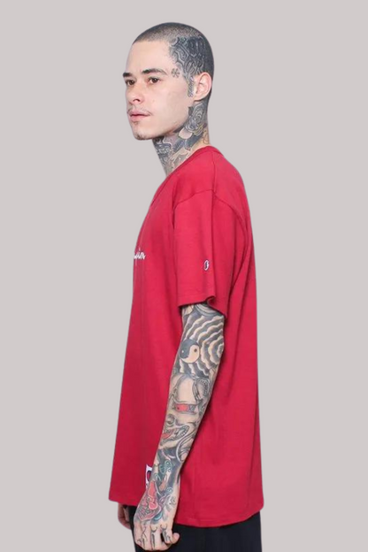 CAMISETA CHAMPION SCRIPT LOGO BORDADO EVA TECIDO MEIA MALHA GROSSO